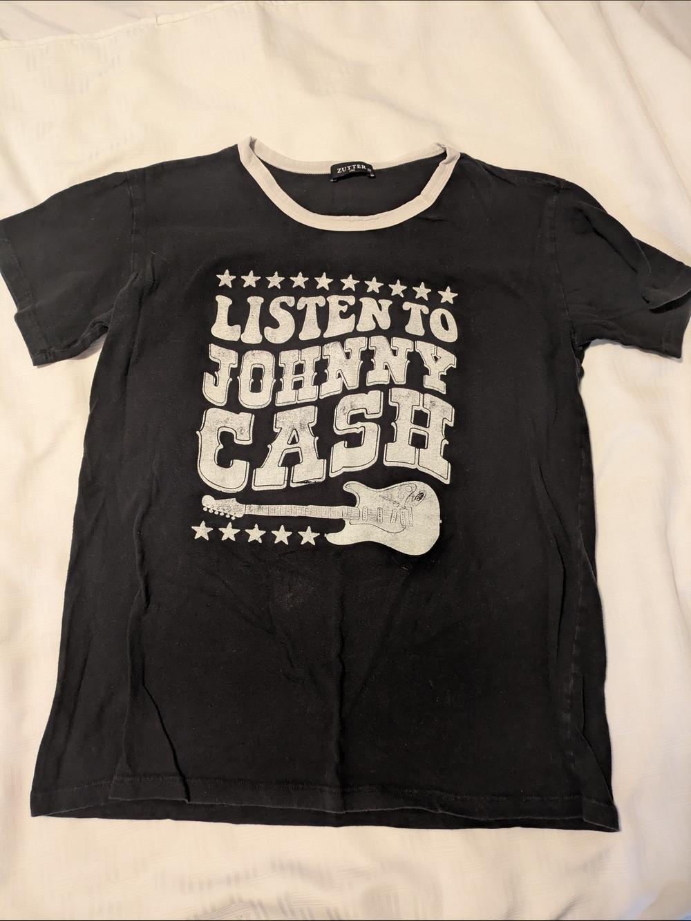 Black "Listen to Johnny Cash" Graphic Tee